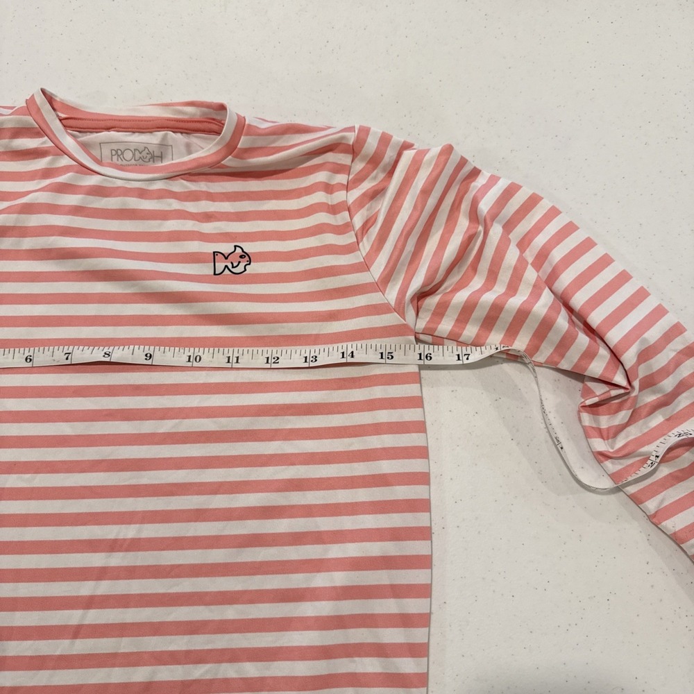 Prodoh Pro Girls Performance Long Sleeve Fishing Tee Sz 8-10 Tea Rose Stripe - Picture 7 of 7